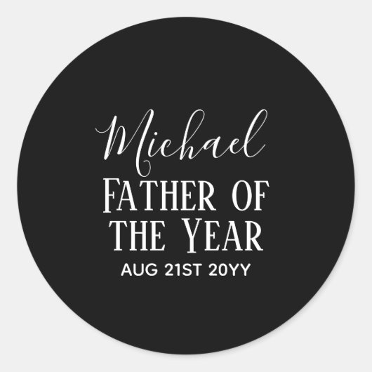 Vader van het JAAR PAPA Echtgenoot Man Aangepaste  Ronde Sticker (Voorkant)