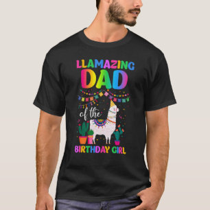 Vader van het meisje dat jarig is Llama Vader Pa T-shirt