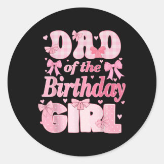 Vader van het verjaardagsmeisje Familie Roze Coque Ronde Sticker