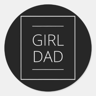 Vader van meisjes die proud New Girl afpakken Ronde Sticker