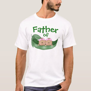 Vader van Twin Girls (donkere huid) T-shirt