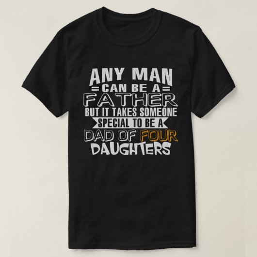 Vader van Vier Daughters Gift T-shirt (Design voorkant)