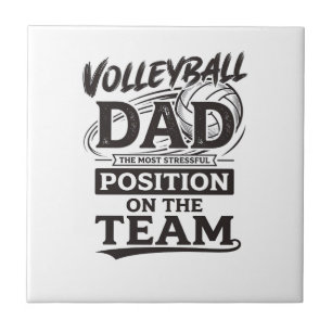 Vader van Volleybal Grappig Vintage Teampositie Sh Tegeltje