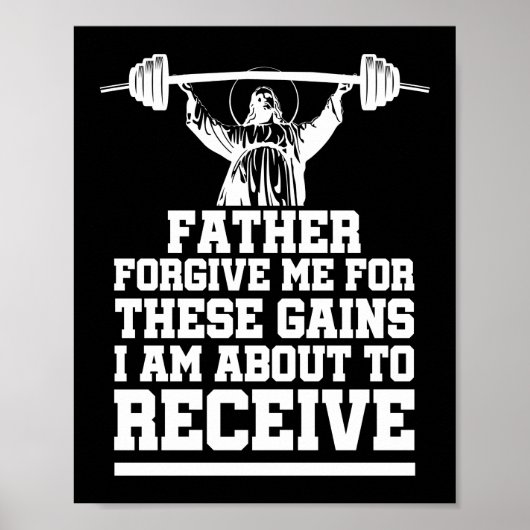 Vader vergeef me voor deze winst Jezus Workout Poster (Voorkant)