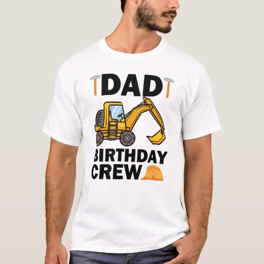 Vader Verjaardag Crew Construction Party grappig T-shirt (Voorkant)