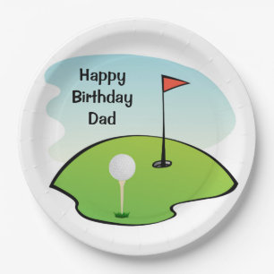 Vader Verjaardag - Golf Papieren Feestborden Bordje