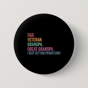 Vader Veteraan Grappige Opa Grote Opa Vaders Da Ronde Button 5,7 Cm