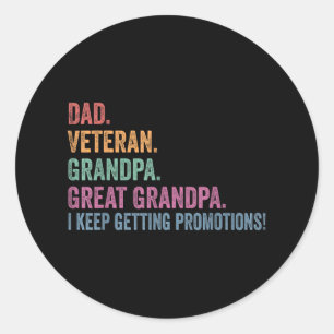 Vader Veteraan Grappige Opa Grote Opa Vaders Da Ronde Sticker