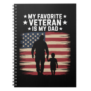 Vader Veteranen Dag Papa Trots Notitieboek