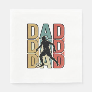 Vader Voetbal Vintage Gravure Vector Ontwerp_1 Servet