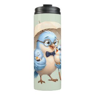Vader Vogel Familie Thermische Reisdrinkbeker Thermosbeker