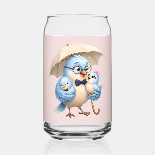 Vader Vogel Glas Drinkware (Voorkant)