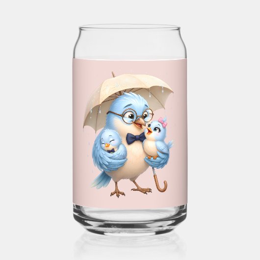 Vader Vogel Glas Drinkware cadeau (Voorkant)
