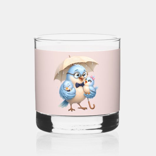 Vader Vogel Rokt Glas (Voorkant)