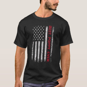 Vader zegt beste papaver ooit met Amerikaanse vlag T-shirt