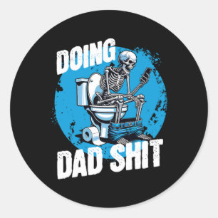 Vader zijn doen Funny Fathers Day Volwassene Toile Ronde Sticker
