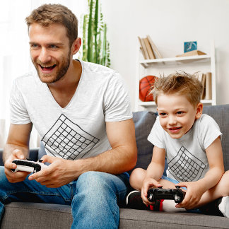 vader zijn zoon spel spelen t-shirt
