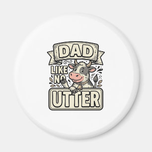 Vader zoals geen andere grappige koe vintage vecto magneet