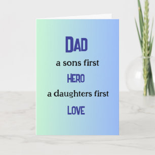 Vader, zonen eerste held, dochters eerste liefde kaart