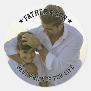 Vader & Zoon Custom Foto Beste Vriend Vaderdag Ronde Sticker