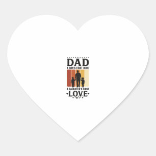 Vader Zoon Eerste Held Dochter Eerste Liefde Vinta Hart Sticker