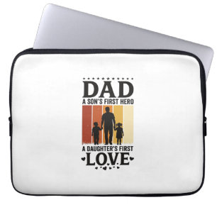 Vader Zoon Eerste Held Dochter Eerste Liefde Vinta Laptop Sleeve