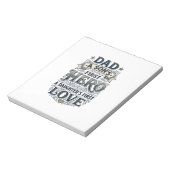 Vader Zoon Heldendochter Liefde Vintage Typografie Notitieblok (Gedraaid)