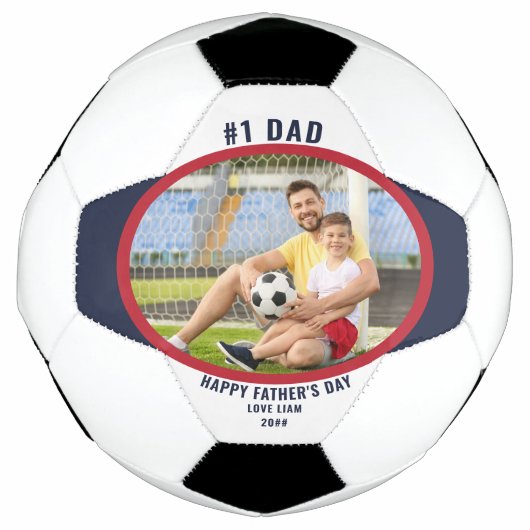 Vaderdag #1 Pap Foto gepersonaliseerd Voetbal (Voorkant)