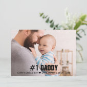 Vaderdag #1 Papa Foto Flat Feestdagenkaart (Staand voorkant)
