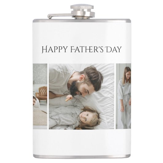 Vaderdag – Aangepaste 3 foto en tekst | Heupfles (Voorkant)