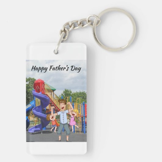 Vaderdag Acryl Sleutelhanger (achterkant)