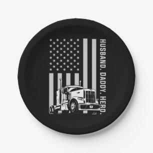 Vaderdag Amerikaanse vlag van Trucker Dad Papieren Bordje