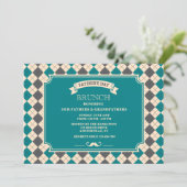 Vaderdag Argyle Invitation Kaart (Staand voorkant)