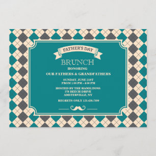 Vaderdag Argyle Invitation Kaart
