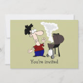 Vaderdag Barbecue Cartoon Humor Kaart (Voorkant)