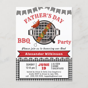 Vaderdag BBQ Party Invitation Briefkaart