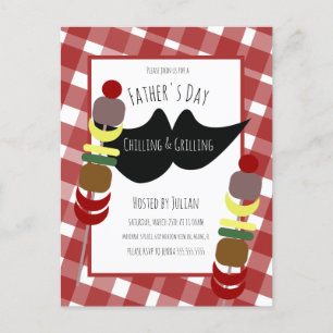 Vaderdag BBQ Picnic Chilling Grilling Briefkaart