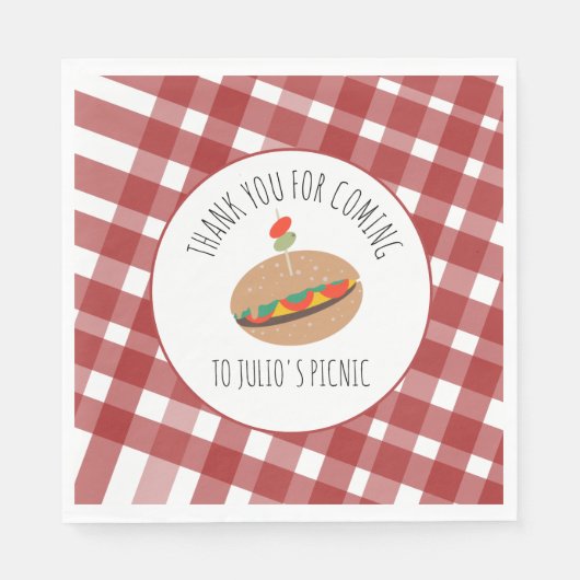 Vaderdag BBQ Picnic Event Sandwich Servet (Voorkant)