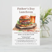 Vaderdag BBQ Uitnodiging – Hamburgers, Drinken (Staand voorkant)