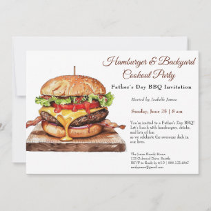 Vaderdag BBQ Uitnodiging – Sappige Hamburger Cook