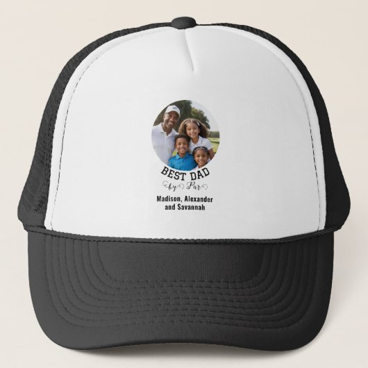 Vaderdag Best Dad van Par Custom Photo Golf Trucker Pet (Voorkant)