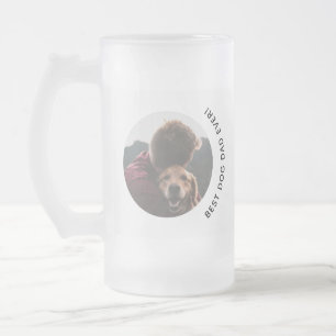 Vaderdag Best Dog Dad Golden Custom Foto Matglas Bierpul