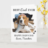 Vaderdag Best Dog Dad Specialized Pet Photo Kaart (Gele Bloem)