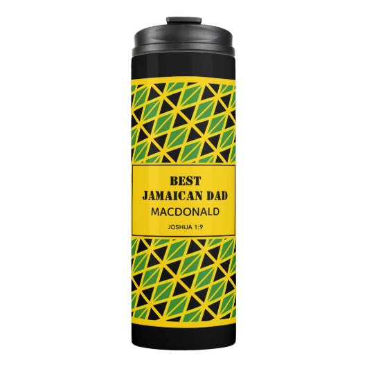 Vaderdag BEST JAMAICAN DAD Flag Custom Jamaica Thermosbeker (Voorkant)