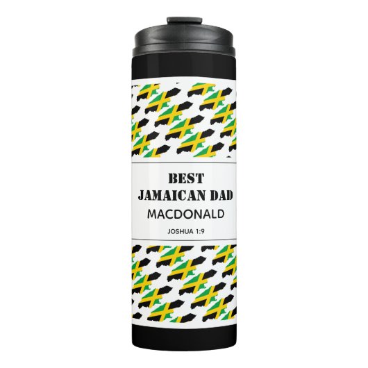 Vaderdag BEST JAMAICAN DAD Map Custom Jamaica Thermosbeker (Voorkant)