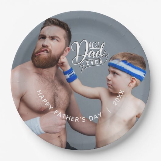 Vaderdag Best Pap Ever Foto Papieren Bordje (Voorkant)