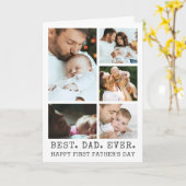 Vaderdag BESTE DAD OOIT 5 Fotocollage Kaart (Gele Bloem)