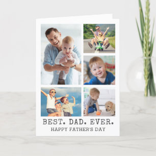 Vaderdag BESTE DAD OOIT 5 Fotocollage Kaart
