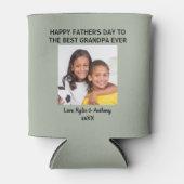 Vaderdag Beste opa ooit aangepaste foto groen Blikjeskoeler (Voorkant)