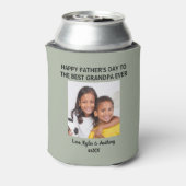 Vaderdag Beste opa ooit aangepaste foto groen Blikjeskoeler (Blikje Achterkant)